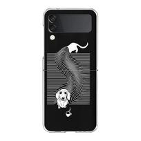 Phone Cover For Samsung Galaxy Z Flip 7 6 5 4 Case Transparent For Samsung Z Flip 3 Hard PC Shell Dachshund Sausage Dog Pattern for Samsung Z Flip