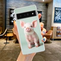 Phone Case Cover for Google Pixel 9 8 7 6 5 4 4XL 7A 6A 5A 4A 3A Pro XL 5G Transparent Soft TPU Shell Cute Pig Pattern Funda Bag for Pixel 8