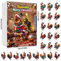 Christmas Chicken 24piece Acrylic Advent Calendar With Festive Tree Decorations For Holiday Parties Style A