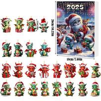Christmas Advent Calendar With Dragon Theme 24 Acrylic Hanging Decorations For Festive Gift Style A