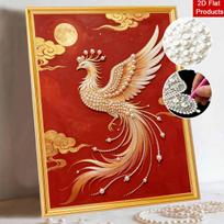 DIY Pearl Diamond Art Painting kits for Adult and Beginners, Majestic Phoenix Sparkling Painting Craft Home Wall Decor Handmade Gift 30x40cm