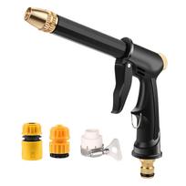 High Pressure Water Spray Gun for Car Washing and Garden Cleaning with Adjustable Nozzle and Multiple Hose Connectors One Size