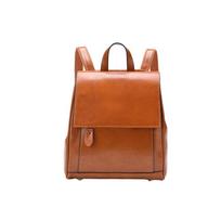 Moteriška didelės talpos odinė retro kuprinė moteriška rankinė europietiška ir amerikietiška mados kuprinė 23cm*10cm*26cm ruda