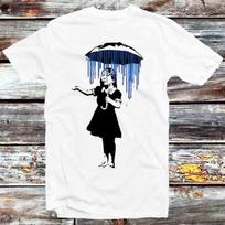 230 g/m² 100% medvilnės Banksy Raining On The Inside marškinėliai Vintage Retro Dovana Vyriški Moteriški Unisex Animacinis Anime Viršus Tee B1222 S įvairiaspalvis