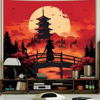 Tapestry apdidl anime Japanese samurai wall 75x100 juoda