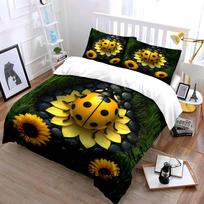 Ladybug-Themed Home Garden Decor Set  kid's and adults' bedroom decor, Exquisite three-piece bedding set gift 135x200cm