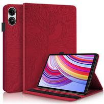 Tablet Case For Redmi Pad Pro 12.1 Tree of Life Embossed Card Slot Stand Shockproof Leather Case SE For pad SE 8.7 202 raudona