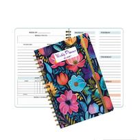 Portable A5 Weekly Planner No Date Efficiency Weekly Schedule Book Planner Reminder with Straps Coil Notebook Student