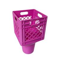 Car Cup Holder Expander for Half Gallon Square Milk Jug, Classic Milk Crate Style Adapter, Universal Car Interior Organizer for Truck SUV rožinė raudona spalva