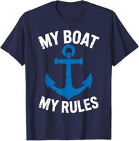 Funny Boat Art for Men Women Boating Boat Owner Boat Lovers T-Shirt S įvairiaspalvis