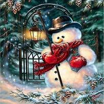 Full 5D Diy Diamond Painting Fat snowman Diamond Embroidery Cross Stitch Home Decor Handmade Gift 25x25cm