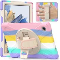 Smūgiams atsparus apsauginis dėklas Samsung Galaxy Tab A8 10,5 colio planšetiniam kompiuteriui (X200/X205) - Spalvų blokų dizainas Ice Crystal Blue