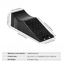 Low Profile Car Service Ramps, 10 Ton 5.5  Lift Heavy Duty Plastic Tire Ramp for Garage Vehicle Repair and Safe Lifting juoda