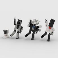 toilet Man monitoring man building blocks Skibidi toilet toy Children's Battle Axe Guitar Sound Man
