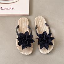 Women's Fashion Summer Roman Thong Flat Non, Slippers Beach Casual Shoes 38 juoda