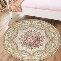 Rose Gorgeous Round Area Rug,Carpet Rug for Living Room Bedroom Sofa Playroom Decor,Non-slip Floor Mat64 150cmx150cm beige