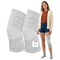 Bamboo Fiber Knee Support 2-Pack Knee Compression Sleeve Women's and Men's Elastic Warm Sleeve Wearable Rehabilitation Knee Support X-Large