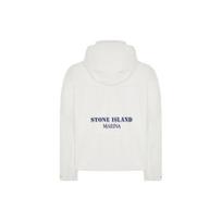 Stone Island Ss24 Marina serijos vienspalvė lengva lininė drobės trumpa striukė Vyriška striukė Balta 8015418X1-V0001 XXL