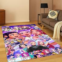 Kpop Demon Hunters Rumi Mira Zoey Music Cartoon Carpet Rug for Bedroom Living Room Sofa Home Decor,Non-slip Floor Mat Gift 40x60cm