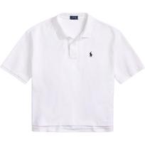 Ralph Lauren SS23 Solid Pony Embroidered Short Sleeve Polo Shirt Women White 211863280002 XL