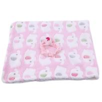 Cute Elephant Baby Blanket Coral Velvet Air Conditioning Quilt Dual Use Pillow Quilt Newborn Soft Swaddle rožinė