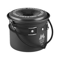 1.4L Aluminum Portable Camping Pot with Foldable Handles Hanging Pot with Lid Cookware for Camping Hiking Picnic Travel
