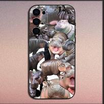 Baby Hippo Moo Deng Phone Case For Samsung S25,S24,S21,S22,S23,S30,Ultra,S20,Plus,Fe,Lite,Note,10,9,5G Black Soft Cover Samsung S24