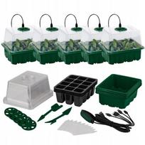 Parkside 5X LED sodinukų auginimo rinkinys 33 vnt.. Laikmatis 60 vietų, Priedai