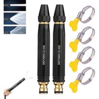 Home High-Pressure Car Wash Water Gun with Booster Nozzle Powerful Water Gun for Car Cleaning Adjustable Jet Mist Shower Spray Modes Rust Proof  2-Pack juoda