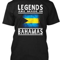 Bahamian Legends T Bahamas Flag Are Made In T-Shirt Made in USA Size S to 5XL S įvairiaspalvis
