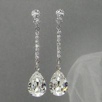 Shiny Crystal Hanging Drop Earrings for Women Fashion Elegant Lady Wedding Accessories Stylish Lady Engagement Jewelry