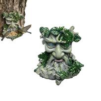 Wall Mount Tree Face Bird Feeder 3D Resin Weather Resistant Feeder Tree Decorations Outdoor For Garden Yard Fairy Lawn Feeding CN