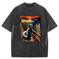 Expressionist Scream Parody Funny Animal Painting Art Skunk Men's T-Shirts Funny Gifts Tops & Tees Cinco de Mayo S įvairiaspalvis
