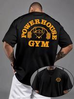 Powerhouse Gym Vyriški marškinėliai Kultūrizmas Raumenys Fitnesas Apvalus kaklas Treniruočių viršus Te S įvairiaspalvis