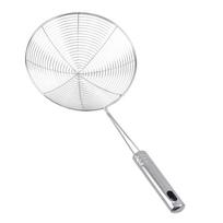 Stainless Steel Skimmer Strainer Colander Mesh Deep Fryer Oil Frying Scoop Noodles Dumpling Sieve Kitchen Tools Kitchenware (silver,31x11cm) sidabras