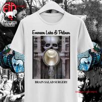 Emerson Lake And Palmer Band Brain Salad Surgery Cotton White T Shirt TU459 vintage Washed Unisex Stretched Versatile homme S įvairiaspalvis