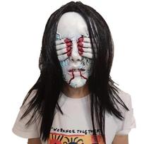 Scary Ghost Blindfold Mask Spooky Long Hair Demon Mask Halloween Mask  Kids Gift Wig Mask