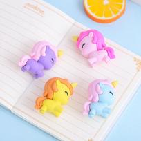 3 Pieces/lot Creative Cute Colorful Pony Unicorn Eraser Korean Student Stationery Christmas Prize Reward Kawaii Eraser Wholesale (as the picture,XS)