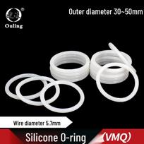 White Silicone O-ring, Waterproof & Heat-resistant, 30/35/40/45/50mm OD, 5.7mm Cross-section, Good Elasticity 30mm OD, 5.7mm Wire (5 pcs)