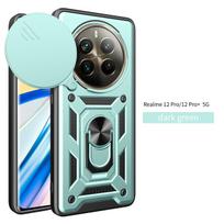 For Realme 12 5G Case Realme 12 Plus Cover Realme 12 Pro + Magnetic Ring Holder Armor Phone Case Slide Camera Protect Back Cover realme 12+