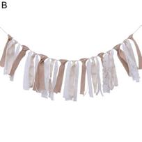 Party Banner Decorative DIY Fabric Baby Shower Hanging Bunting for Events B