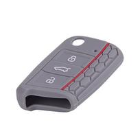 Automobilio rakto dangtelio silikoninis apvalkalas, skirtas VW Golf 7 MK7 VII Tiguan Polo Skoda Octavia A7 Kodiaq Seat Ateca Leon tamsiai pilka spalva