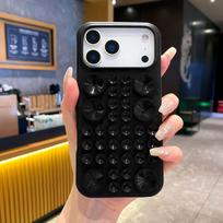 Suction Cup Pop It Phone Case, Anti-slip Silicone Stress Relief Cover, Hands-free Holder Case for IPhone IP17 juoda