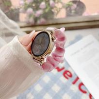 Fits Huawei GT6/5/4, Xiaomi 9 Pro, Apple iWatch S11: Ice Silk Diamond Hair Tie Strap 22mm Self-measured rožinės rožinės spalvos