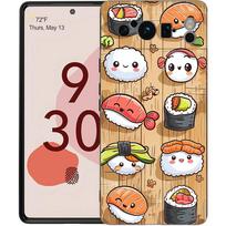Cute Cartoon Sushi Phone Case For Google Pixel 9 8 9A 8A 7 7A 6 Pro XL 6A 5G Black Soft Back Luxury TPU Cover For Pixel 6