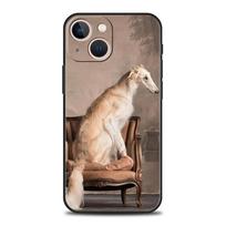 Galgo Greyhound Dog Luxury Phone Case For iPhone 17 Air 16 Plus 13 15 14 12 11 Pro MAX 7 8 SE Soft TPU Black Cover For iPhone 7 8 SE