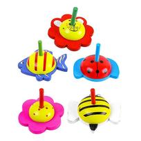 Wood Gyro Toy Cartoon Style for Children Play 15 Pieces Pack