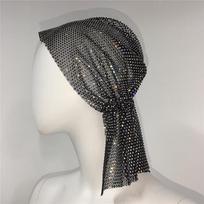 Meier Elastic mesh rhinestone headband pirate hat - unique outdoor hotfix rhinestone headscarf One size fits all