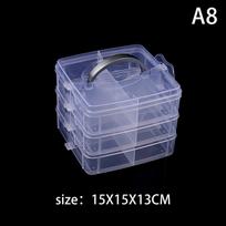 3 sluoksnių skaidri plastikinė papuošalų laikymo dėžutė Didelės talpos tvarkinga dėžutė Karoliai Žiedai Auskarai Stud Box Papuošalų dėžutė as the picture