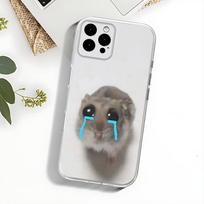 Sad Hamster Meme Phone Case For iPhone 17,16,15,14,13,12,11 Pro,Max,Plus,X,XS,XR,SE4,E Mini Transparent Soft Cover iPhone11
